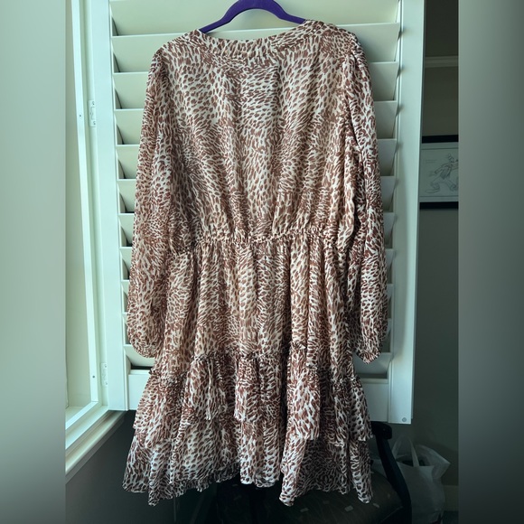 Jessica Simpson - NWT - 1X - Leopard Print Long Sleeve Dress - Lined -Sandshell - Picture 11 of 11